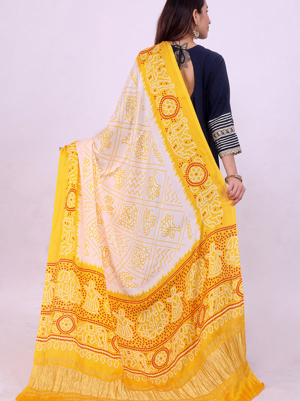 Yellow Women's Gaji Silk Dupatta suitable for All Occasions