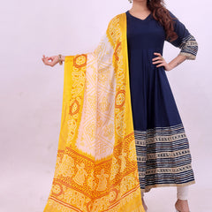 Yellow Women's Gaji Silk Dupatta suitable for All Occasions