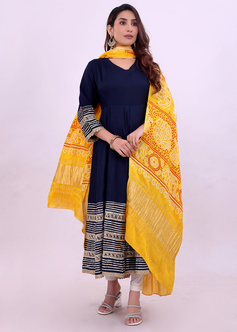 Yellow Women's Gaji Silk Dupatta suitable for All Occasions