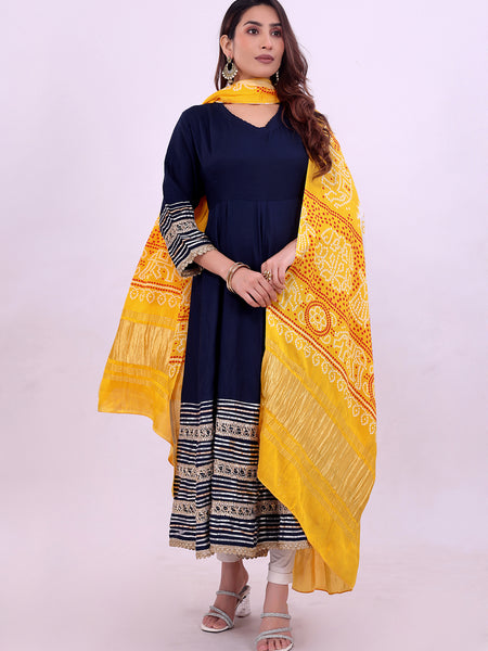 Yellow Women's Gaji Silk Dupatta suitable for All Occasions