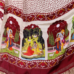 Maroon Women's Gaji Silk Dupatta suitable for All Occasions