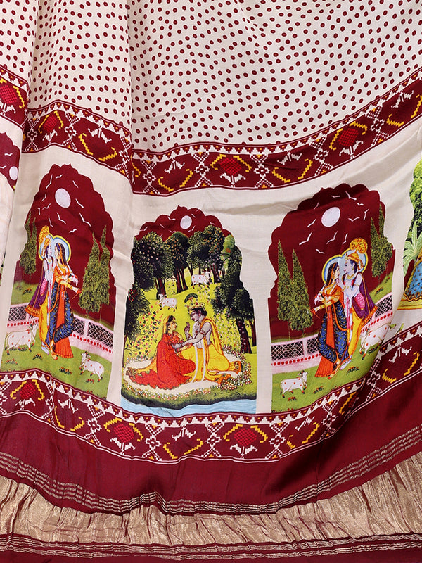 Maroon Women's Gaji Silk Dupatta suitable for All Occasions