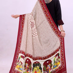 Maroon Women's Gaji Silk Dupatta suitable for All Occasions
