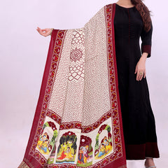 Maroon Women's Gaji Silk Dupatta suitable for All Occasions