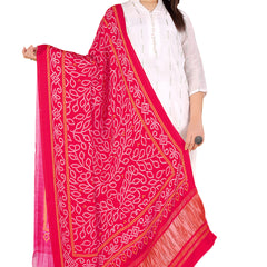 Pink Women's Gaji Silk Dupatta suitable for All Occasions