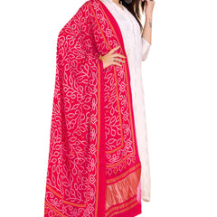 Pink Women's Gaji Silk Dupatta suitable for All Occasions