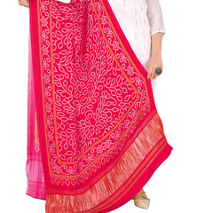 Pink Women's Gaji Silk Dupatta suitable for All Occasions