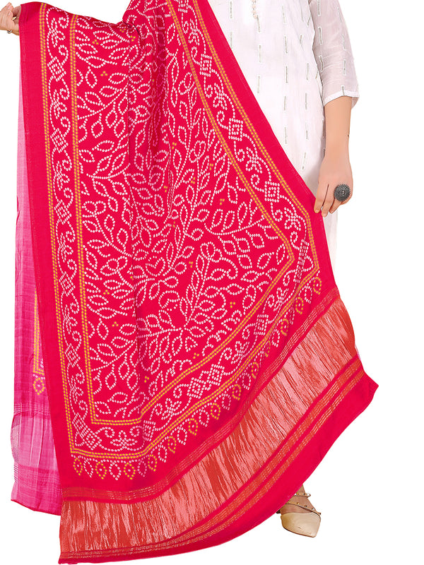 Pink Women's Gaji Silk Dupatta suitable for All Occasions