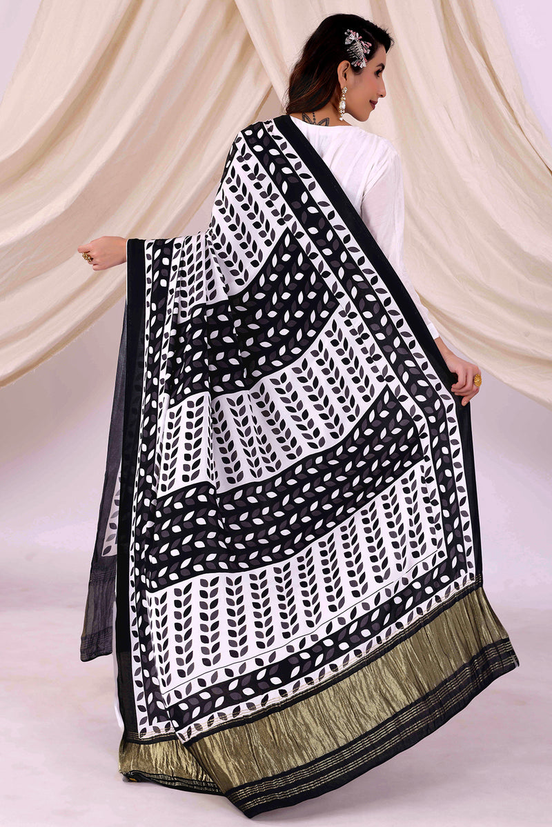 Black Women's Gaji Silk Dupatta suitable for All Occasions