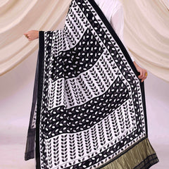 Black Women's Gaji Silk Dupatta suitable for All Occasions