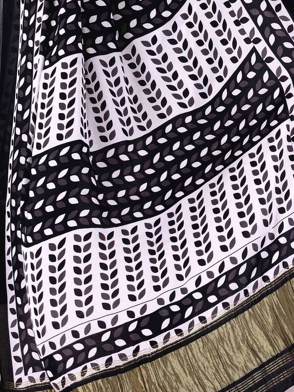 Black Women's Gaji Silk Dupatta suitable for All Occasions
