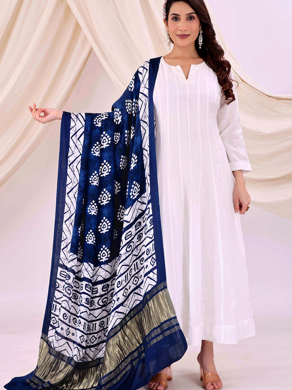 Blue Women's Gaji Silk Dupatta suitable for All Occasions