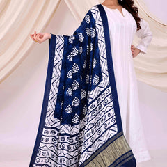 Blue Women's Gaji Silk Dupatta suitable for All Occasions