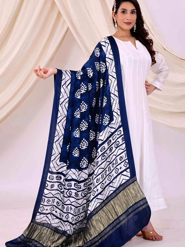 Blue Women's Gaji Silk Dupatta suitable for All Occasions