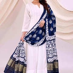 Blue Women's Gaji Silk Dupatta suitable for All Occasions