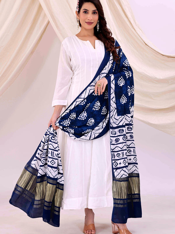 Blue Women's Gaji Silk Dupatta suitable for All Occasions