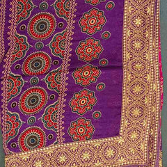 Desi Butik Rani Pink Bandhani Silk Dupatta with Royal Border DB2255