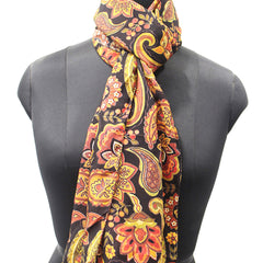 Appealing Black Printed Muslin Everyday Scarves/Stoles for Women SC27