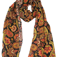 Appealing Black Printed Muslin Everyday Scarves/Stoles for Women SC27