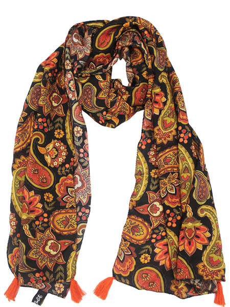 Appealing Black Printed Muslin Everyday Scarves/Stoles for Women SC27