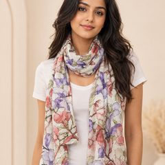 Gorgeous Multicolor Printed Muslin Daily Wear Scarves/Stoles for Women SC28