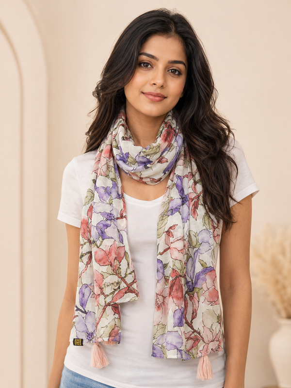 Gorgeous Multicolor Printed Muslin Daily Wear Scarves/Stoles for Women SC28