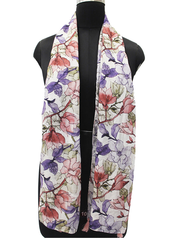 Gorgeous Multicolor Printed Muslin Daily Wear Scarves/Stoles for Women SC28