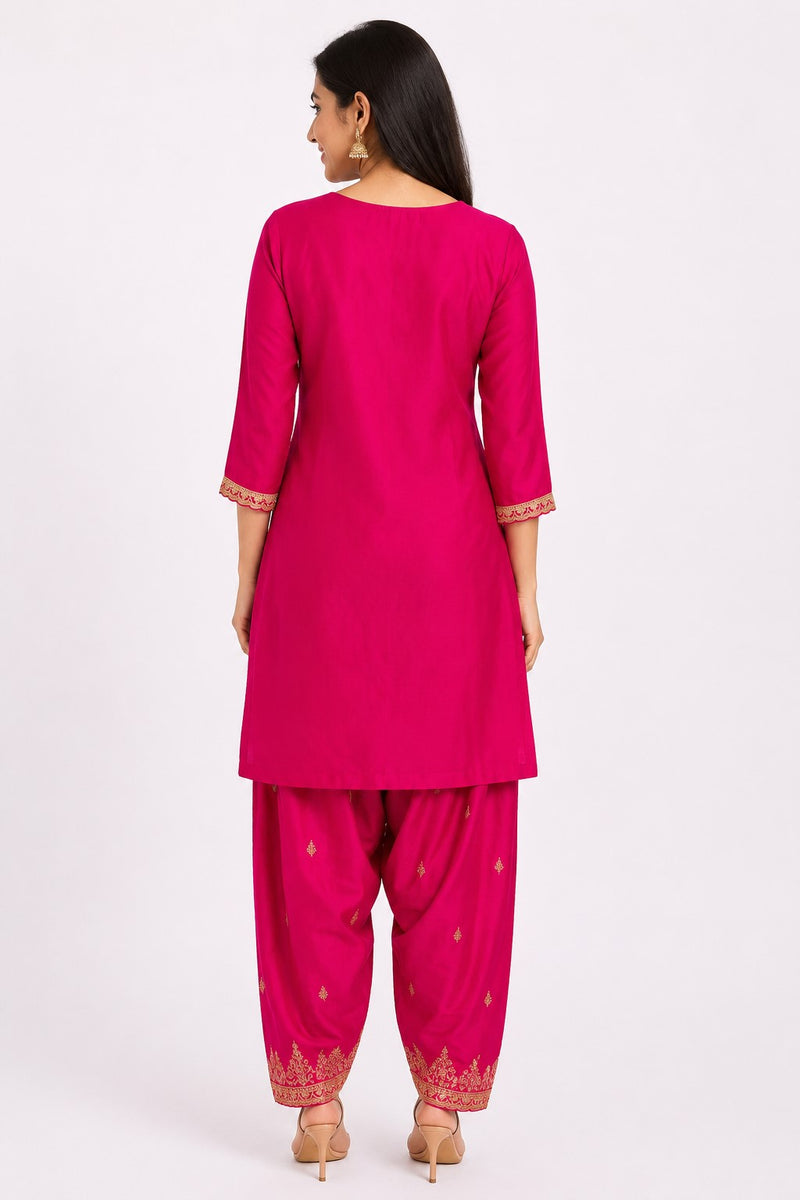 Women's Festive Embroidered Kurta Set with Dupatta