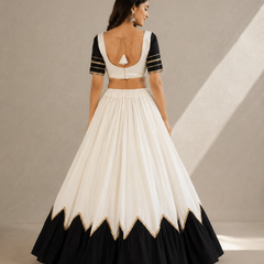 Cotton Silk Lace Work Navratri Lehenga
