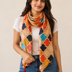 Divine Multicolor Printed Muslin Everyday Stylish Scarves/Stoles for Women SC30
