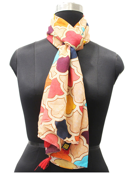 Divine Multicolor Printed Muslin Everyday Stylish Scarves/Stoles for Women SC30