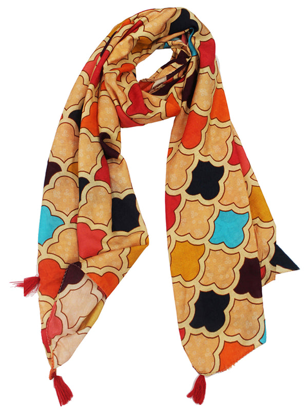 Divine Multicolor Printed Muslin Everyday Stylish Scarves/Stoles for Women SC30