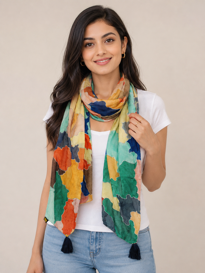 Splendid Multicolor Printed Muslin Regular Wear Scarves/Stoles for Women SC32
