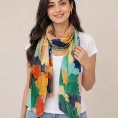 Splendid Multicolor Printed Muslin Regular Wear Scarves/Stoles for Women SC32
