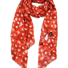 Splendid Orange Printed Muslin Casual Scarves/Stoles for Women SC35