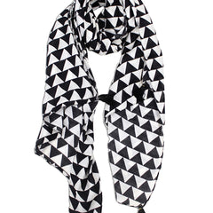 Appealing Black And White Printed Muslin Designer Scarves/Stoles for Women SC37
