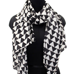 Appealing Black And White Printed Muslin Designer Scarves/Stoles for Women SC37