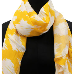 Stunning Yellow  Printed Muslin Regular Wear Scarves/Stoles for Women SC38
