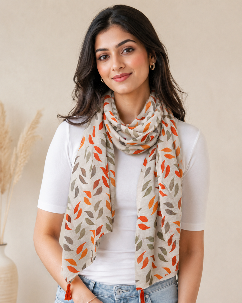 Pretty Multicolor Printed Muslin Lightweight Scarves/Stoles for Women SC39