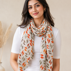 Pretty Multicolor Printed Muslin Lightweight Scarves/Stoles for Women SC39