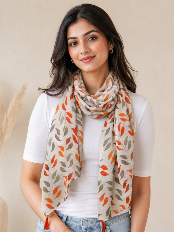 Pretty Multicolor Printed Muslin Lightweight Scarves/Stoles for Women SC39