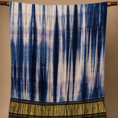 Desi Butik Women’s Gaji Silk Blue Tie Dye Dupatta DB2266
