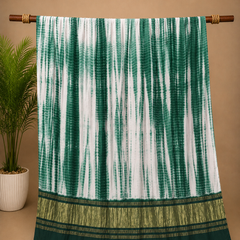 Desi Butik Women’s Gaji Silk Green Tie Dye Dupatta DB2269
