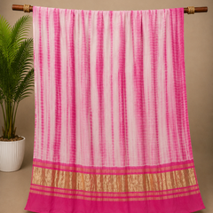Desi Butik Women’s Gaji Silk Pink Tie Dye Dupatta DB2265