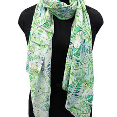 Elegant Green Printed Muslin Everyday Scarves/Stoles for Women SC40