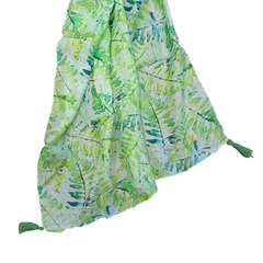 Elegant Green Printed Muslin Everyday Scarves/Stoles for Women SC40