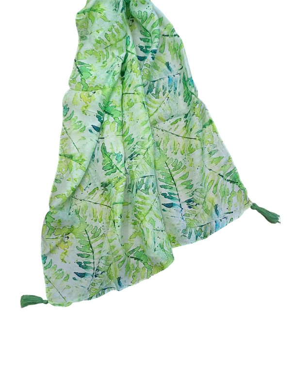 Elegant Green Printed Muslin Everyday Scarves/Stoles for Women SC40
