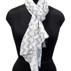 Classy Grey Printed Muslin Designer Scarves/Stoles for Women SC44