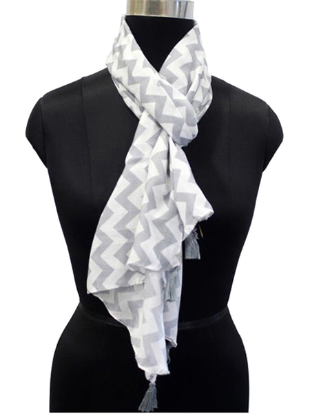 Classy Grey Printed Muslin Designer Scarves/Stoles for Women SC44