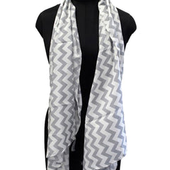Classy Grey Printed Muslin Designer Scarves/Stoles for Women SC44